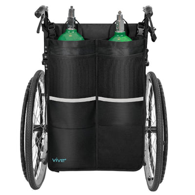 Porta balón de oxígeno doble para silla de ruedas, compatible con tanques D y E