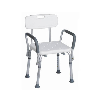 Silla de ducha con apoyabrazos asiento rectangular