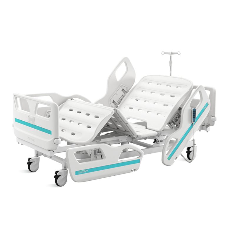 Cama clínica V6v con piecera abatible y respaldo elevado a 75 grados