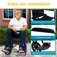 Silla de ruedas de transporte plegable Vive Health — vista 2