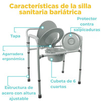 Silla sanitaria bariátrica — vista 2