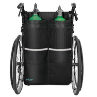 Porta balón de oxígeno doble para silla de ruedas, compatible con tanques D y E