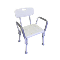 Silla de ducha con apoyabrazos asiento rectangular — vista 2