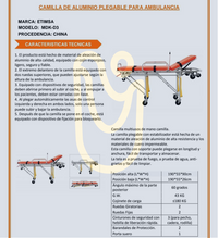 Camilla de aluminio plegable para ambulancia — vista 2