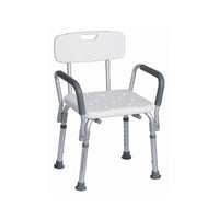 Silla de ducha con apoyabrazos asiento rectangular