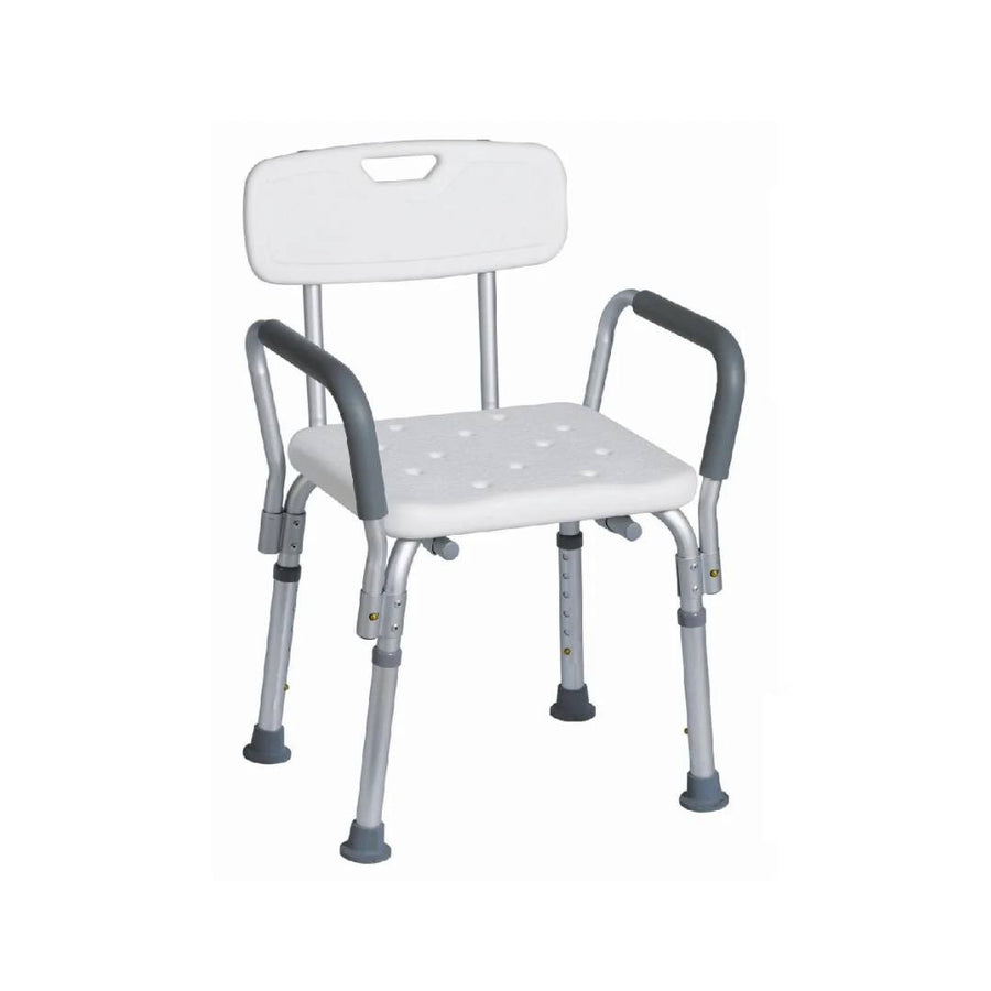 Silla de ducha con apoyabrazos asiento rectangular